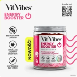 Vit Vibes Energy Booster, żelki, smak truskawkowy, 60 szt.