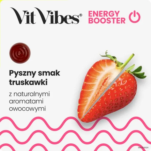 Vit Vibes Energy Booster, żelki, smak truskawkowy, 60 szt.