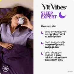 Vit Vibes Sleep Expert, żelki, smak jagody z nutą lawendy, 60 szt.