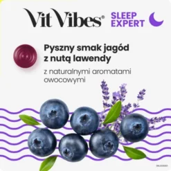 Vit Vibes Sleep Expert, żelki, smak jagody z nutą lawendy, 60 szt.