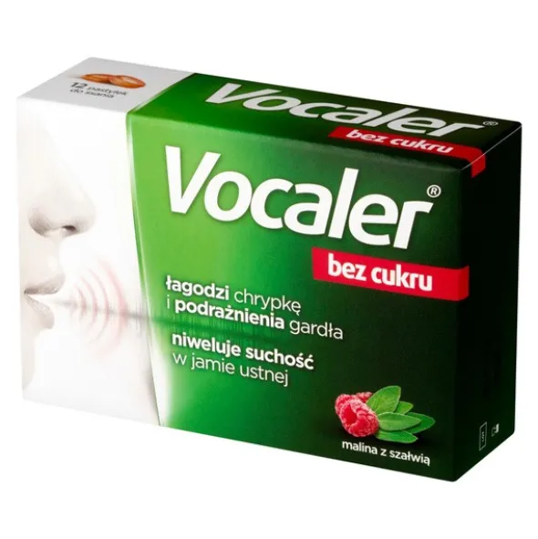 Vocaler bez cukru, pastylki do ssania, 12 szt.