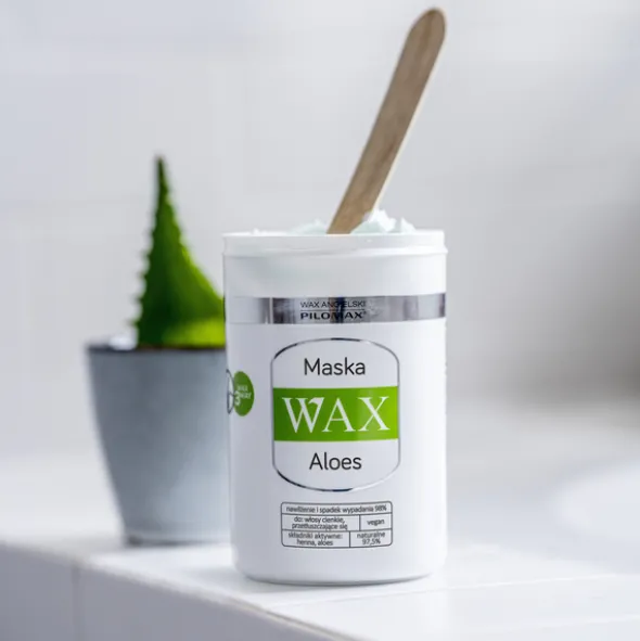 WAX Aloes, Laboratorium Pilomax, maska nawilżająca do włosów cienkich lub przetłuszczających się, 480 ml
