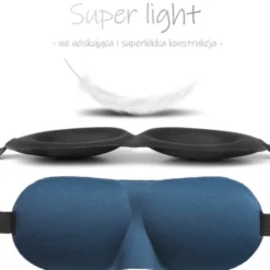 Waya 3D, opaska na oczy do spania, niebieska, 1 szt.