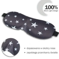 Waya 3D, opaska na oczy do spania, gwiazdy, 1 szt.