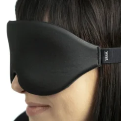 Waya 3D Premium, opaska na oczy do spania, czarna, 1 szt.