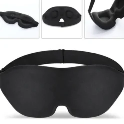 Waya 3D Premium, opaska na oczy do spania, czarna, 1 szt.