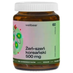 Wellbear Żeń-szeń koreański (Panax ginseng) 500 mg, kapsułki, 60 szt.