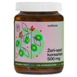 Wellbear Żeń-szeń koreański (Panax ginseng) 500 mg, kapsułki, 60 szt.