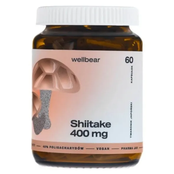 Wellbear Shiitake (Twardnik japoński) 400 mg, kapsułki, 60 szt.