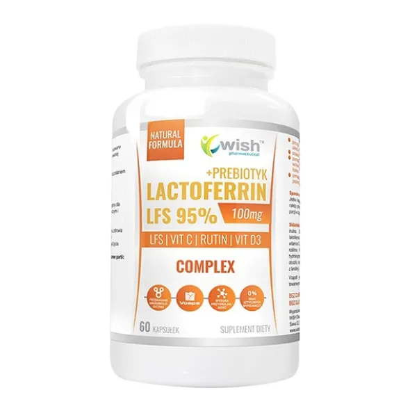 Wish Laktoferyna LFS 95% 100 mgComplex + Prebiotyk, kapsułki, 60szt.