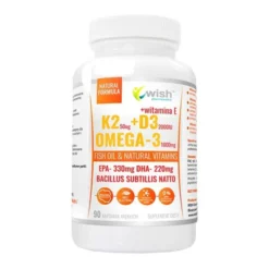 Wish Omega-3 1000mg + K2 50µg + D3 2000IU + Wit. E, kapsułki miękkie, 90szt.