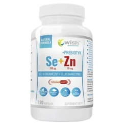 Wish, Selen 200 µg + cynk 15 mg + prebiotyk, kapsułki, 120 szt.