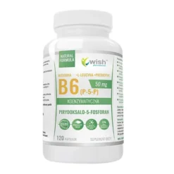 Wish Witamina B6 (P-5-P) 50mg Koenzymatyczna + L-Leucyna + Prebiotyk, kapsułki, 120szt.