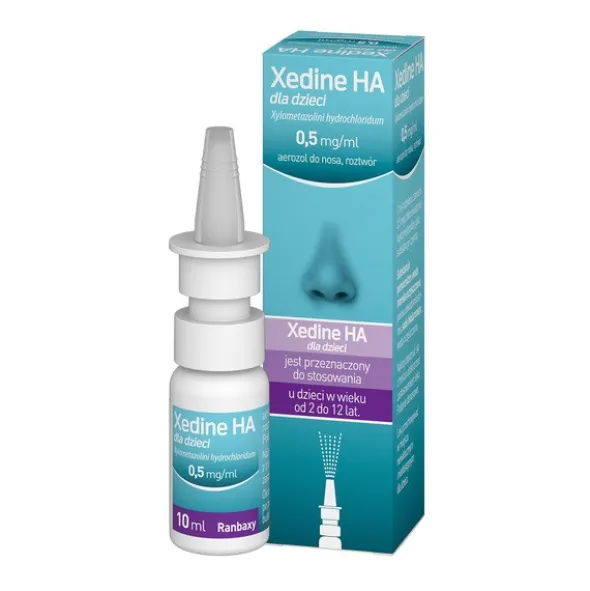 Xedine HA dla dzieci, 0,5 mg/ml, aerozol do nosa, 10 ml