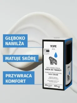 Yope Men Wood, krem do twarzy dla mężczyzn, Moc nawilżenia, 50 ml