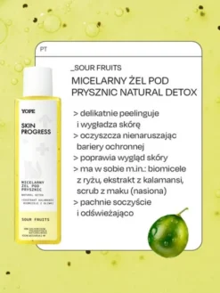 Yope Skin Progress, Sour Fruits, micelarny żel pod prysznic, 200 ml