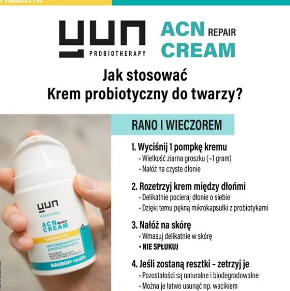 Yun ACN Repair Cream, krem probiotyczny, 50 ml