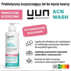 Yun ACN Wash, prebiotyczny żel oczyszczający do mycia twarzy, 150 ml