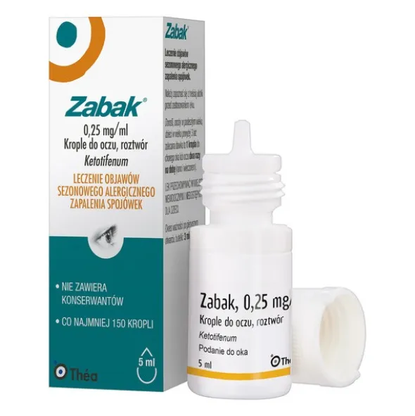 Zabak, (0,25 mg/ml), krople do oczu, 5 ml