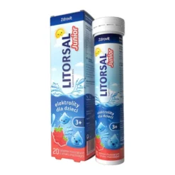 Zdrovit Litorsal Junior, tabletki musujące, smak malinowy, 20 szt.