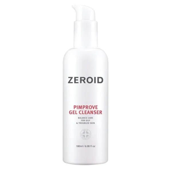 Zeroid Pimprove Gel Cleanser, żel oczyszczający do skóry tłustej, mieszanej i skłonnej do trądziku, 180 ml