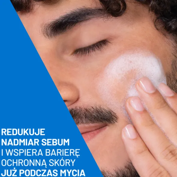 Zestaw CeraVe, oczyszczający żel do mycia z ceramidami dla skóry normalnej i tłustej, 473 ml + nawilżający krem do twarzy z ceramidami, 52 ml