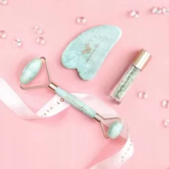 Zestaw Crystallove Jade, roller do twarzy + płytka gua sha + buteleczka roll-on, 1 szt.