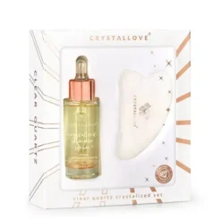Zestaw Crystallove, serum do twarzy z kryształem górskim, 30 ml + płytka do masażu gua sha, 1 szt.