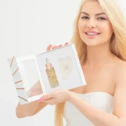 Zestaw Crystallove, serum do twarzy z kryształem górskim, 30 ml + płytka do masażu gua sha, 1 szt.