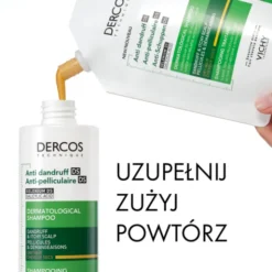 Zestaw Dercos DS, szampon przeciwłupieżowy, włosy suche, 390 ml + opakowanie uzupełniające, 390 ml