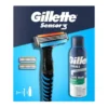 Zestaw Gillette, maszynka do golenia Sensor3 + Series, łagodząca pianka do golenia z aloesem, 75 ml