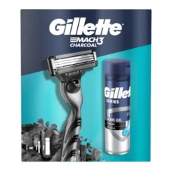 Zestaw Gillette, maszynka do golenia Mach3 + Series, oczyszczający żel do golenia, 75 ml