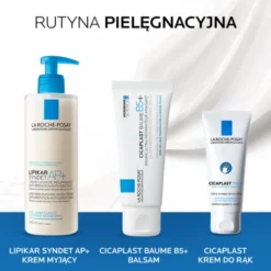 Zestaw La Roche-Posay, Cicaplast Baume B5+, balsam kojący, 40 ml + Lipikar Syndet AP+, krem myjący przeciw podrażnieniom skóry, 400 ml