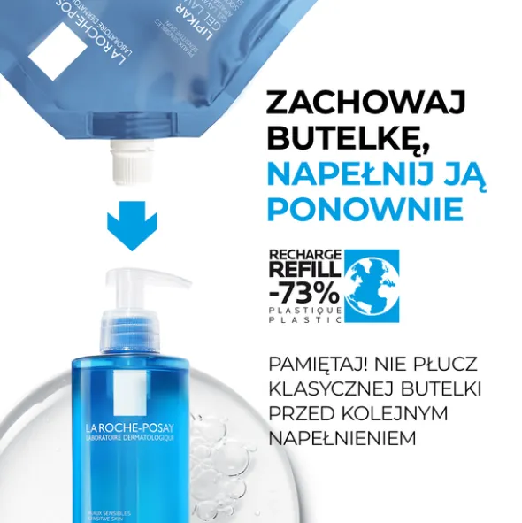 Zestaw La Roche-Posay, Lipikar Gel Lavant, żel myjący, 400 ml + opakowanie uzupełniające refill, 400 ml