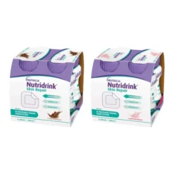 Zestaw Nutridrink Skin Repair, smak truskawkowy, płyn, 4 x 200 ml + Nutridrink Skin Repair, smak czekoladowy, płyn, 4 x 200 ml
