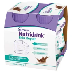 Zestaw Nutridrink Skin Repair, smak truskawkowy, płyn, 4 x 200 ml + Nutridrink Skin Repair, smak czekoladowy, płyn, 4 x 200 ml