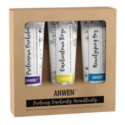 Zestaw odżywek do wysokiej porowatości Anwen, proteinowa orchidea + emolientowa róża + nawilżający bez, 3x100 ml