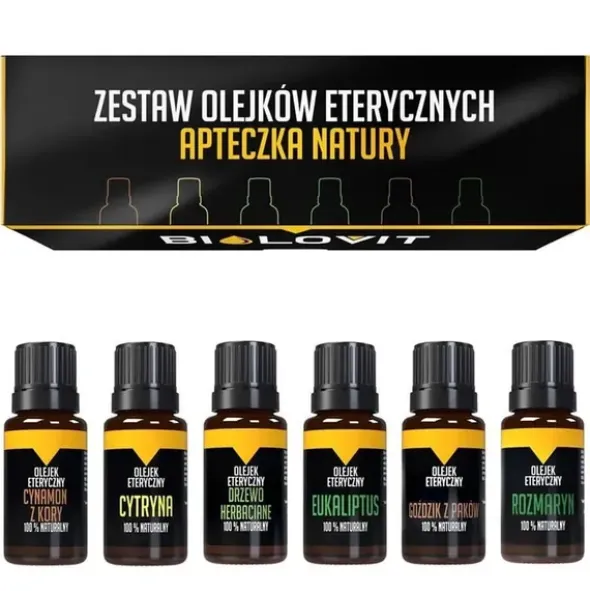 Zestaw olejków eterycznych - apteczka natury, 6 x 10 ml
