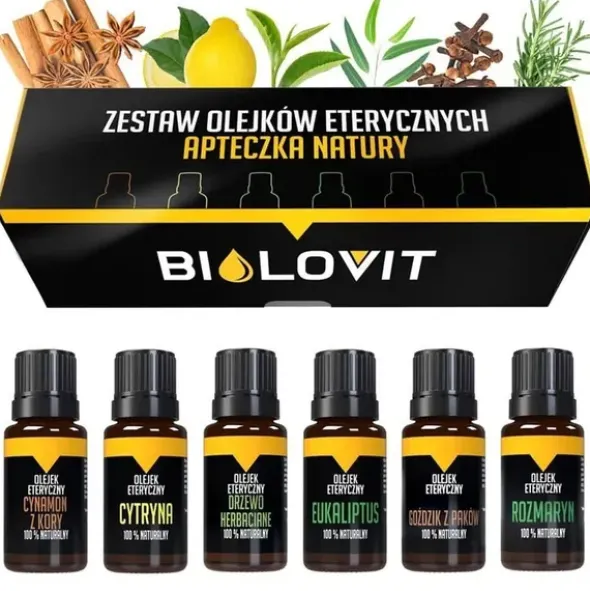Zestaw olejków eterycznych - apteczka natury, 6 x 10 ml