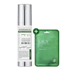Zestaw Skin627 Boosting Shot 100 + Cica with Green Tea Sheet Mask, serum, 50 ml + maseczka, 22 ml