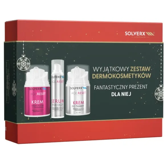 Zestaw Solverx Age Reset, krem-maska na noc, 50 ml + krem do twarzy, 50 ml + serum pod oczy, 15 ml