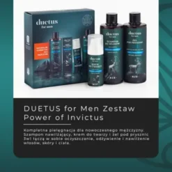 Zestaw Sylveco Duetus For Men, żel pod prysznic 3w1, 300 ml + szampon do włosów, 300 ml + krem do twarzy, 50 ml