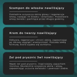 Zestaw Sylveco Duetus For Men, żel pod prysznic 3w1, 300 ml + szampon do włosów, 300 ml + krem do twarzy, 50 ml