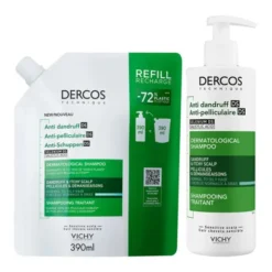 Zestaw Vichy Dercos DS, szampon przeciwłupieżowy, włosy normalne i przetłuszczające się, 390 ml + opakowanie uzupełniające, 390 ml