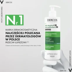 Zestaw Vichy Dercos DS, szampon przeciwłupieżowy, włosy normalne i przetłuszczające się, 390 ml + opakowanie uzupełniające, 390 ml