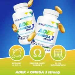 Zestaw 2 x Allnutrition ADEK + Omega 3 Strong, kapsułki, 90 szt.