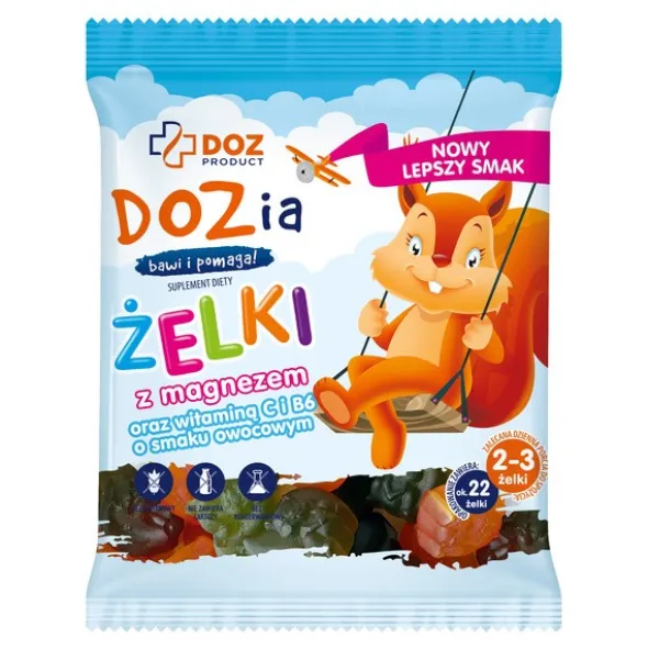 Zestaw 2 x DOZ Product DOZia, żelki z magnezem oraz witaminą C i witaminą B6