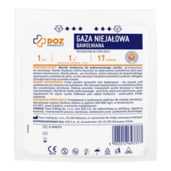 Zestaw 4x DOZ PRODUCT, gaza niejałowa, bawełniana, 17-nitkowa, 1 m2, 1 szt.