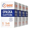 Zestaw 4x DOZ PRODUCT Opaska elastyczna tkana z zapinką, 5 m x 8 cm, 1 szt.