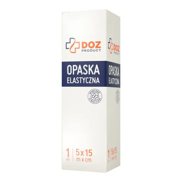 Zestaw 4x DOZ PRODUCT Opaska elastyczna tkana z zapinką, 5 m x 15 cm, 1 szt.